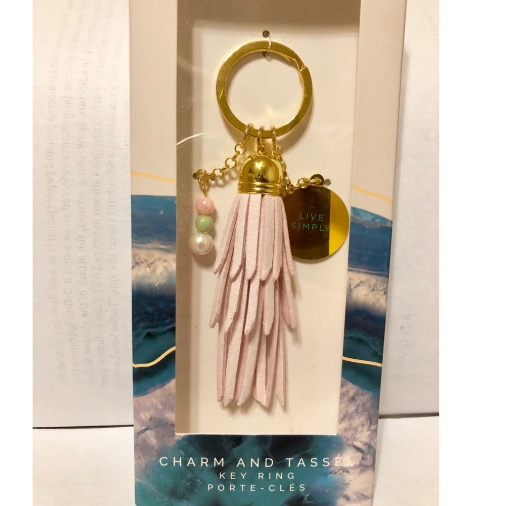 “Live Simply” Saks Fifth Avenue Keychain NWT